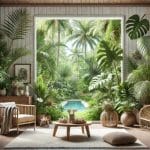 Paradijs in huis met een kamerplant tropisch